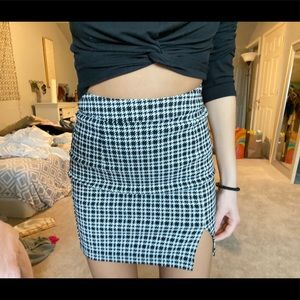 Black and white mini skirt